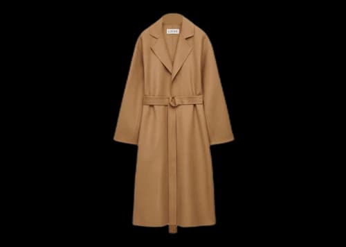 LOEWE Belted Wool And Cashmere Coat Camel
