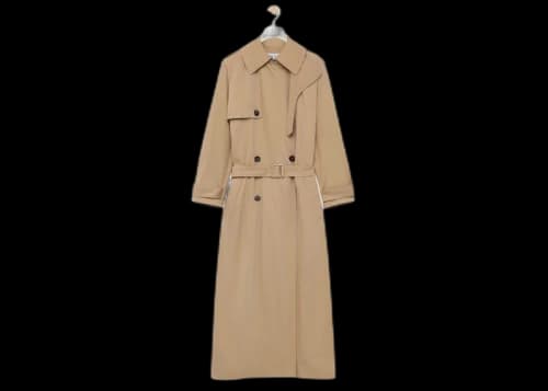 LOEWE Trench Coat in Cotton and Silk Beige