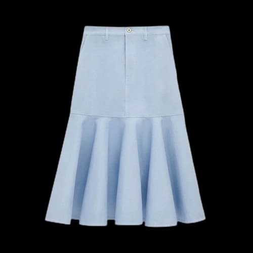 Loewe Flared Hem Midi Skirt 'Light Blue'