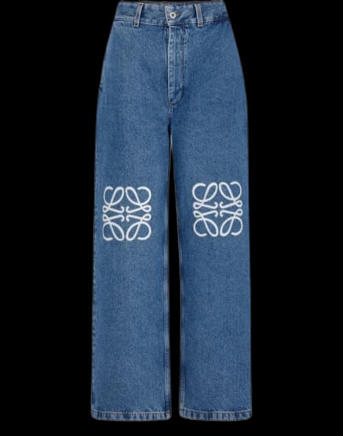 LOEWE Anagram Baggy Jeans in Denim Blue