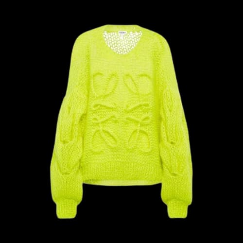 Loewe Anagram Mohair Sweater 'Neon Yellow'