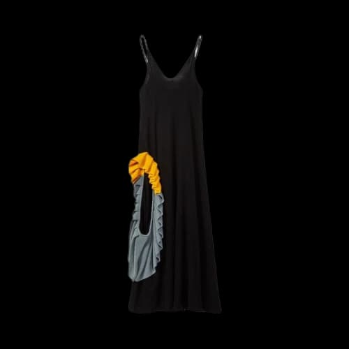 Loewe Ruffle Knit Midi Dress 'Black'