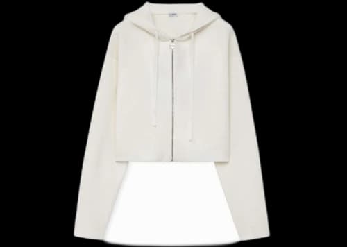 LOEWE Anagram Zip-Up Hoodie In Wool White