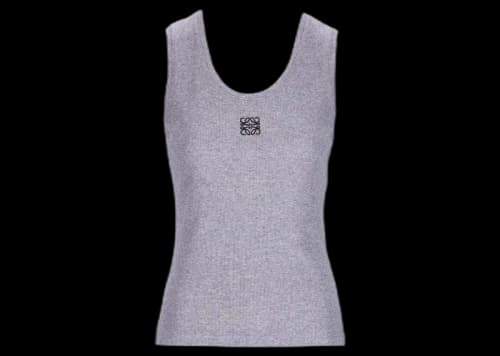 LOEWE Anagram Cotton Top Grey Melange