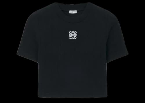 LOEWE Cropped Top in Cotton Black