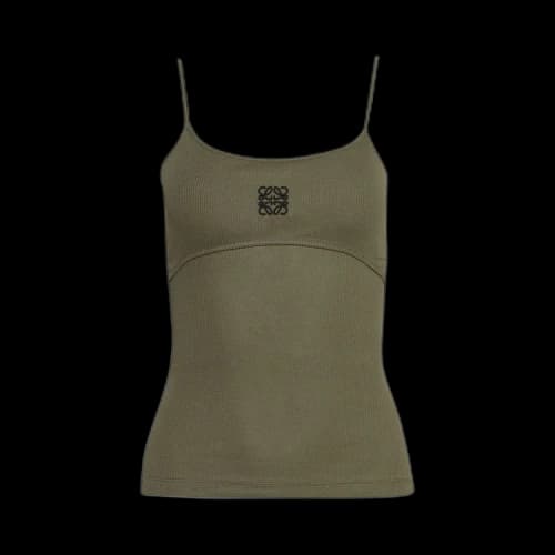 Loewe Anagram Strappy Top 'Khaki Green'