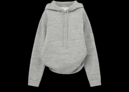 LOEWE Draped Hoodie Light Grey