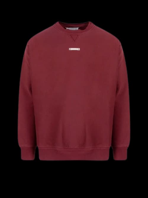 Maison Margiela Man Cotton Frontal Patch Sweatshirt Red