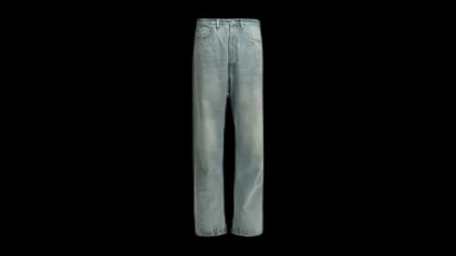 Maison Margiela Straight-Leg Buckle Jeans Light Blue