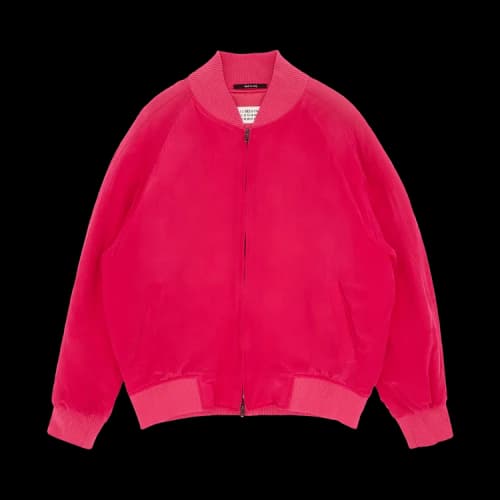 Vintage Maison Margiela Silk Bomber Jacket 'Fuchsia'