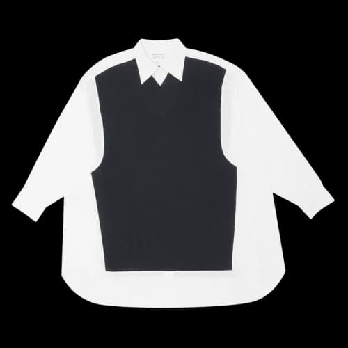 Maison Margiela Sweater Inserted Shirt 'Navy/White'