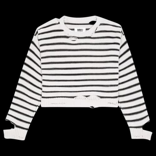 MM6 Maison Margiela Striped Sweater 'Ecru/Black'