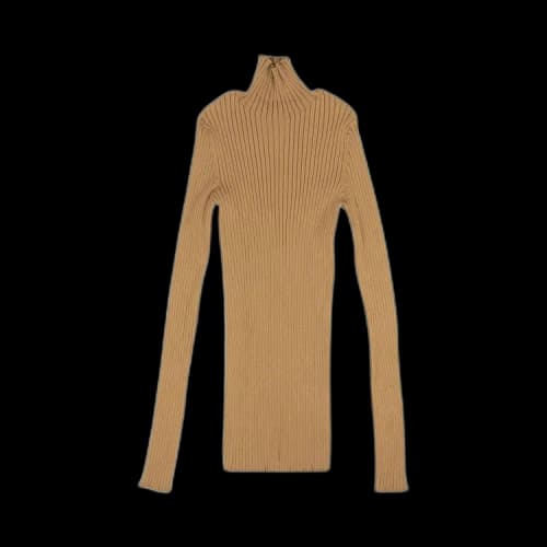 MM6 Maison Margiela Pleated Mesh Turtleneck 'Brown'