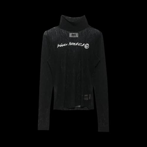 MM6 Maison Margiela Logo Printed High Neck Top 'Black'