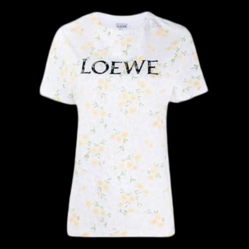 LOEWE Version Flower Cotton Short Sleeve White