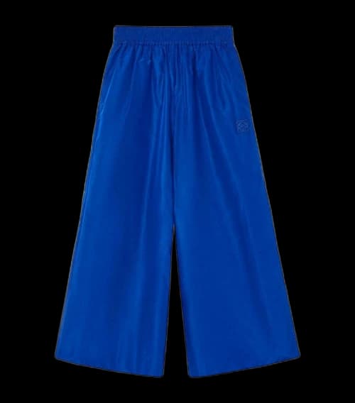 LOEWE Cropped Silk Tracksuit Trousers Blue Klein