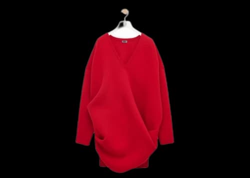 LOEWE Draped Dress in Wool Blend Red