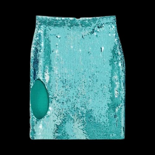 Loewe Sequin Cut Out Skirt 'Turquoise'