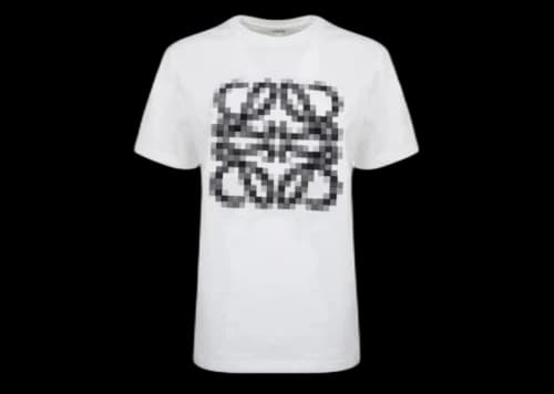 LOEWE Anagram Pixellated T-shirt in Cotton Jersey White/Black