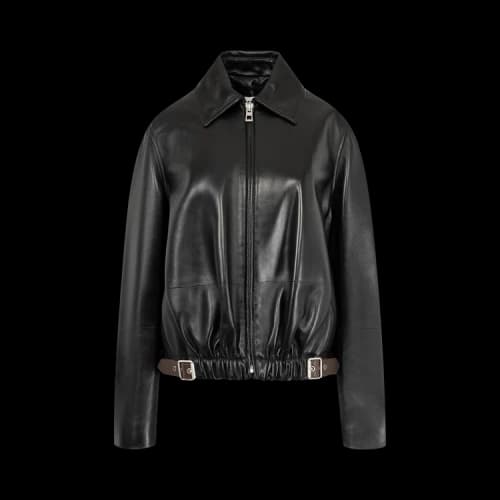 Loewe Belted Jacket In Nappa Lambskin 'Black'