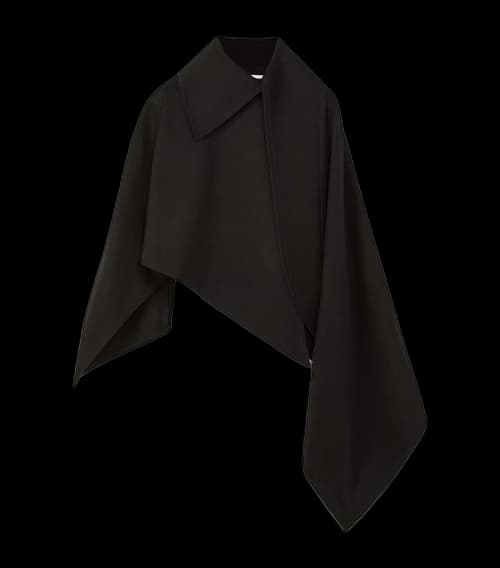 LOEWE Asymmetric Cotton Cape Black