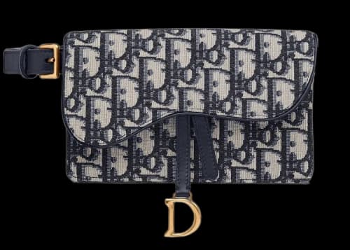 Dior Oblique Saddle Clutch Belt Blue