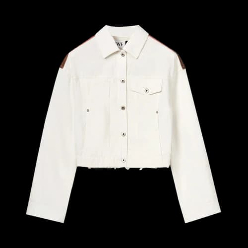 Loewe Palm Cropped Denim Jacket 'White'