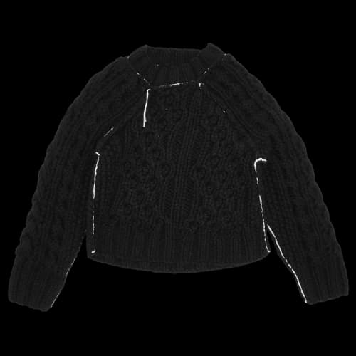 MM6 Maison Margiela Chunky Cable Knit Sweater 'Black'