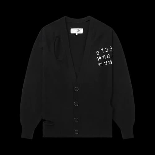 MM6 Maison Margiela Knitted Numbers Motif Cardigan 'Black'