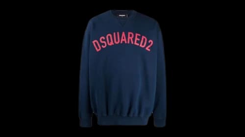 Dsquared2 Curved Logo Navy Sweatshirt Blue