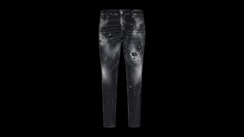 Dsquared2 Skater Jean Paint Splatter Faded Wash Jeans Black