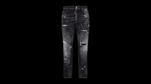 Dsquared2 Skater Jean Paint Splatter Wash Jeans Black