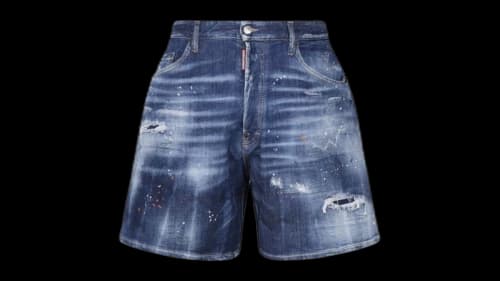 Dsquared2 Boxer Fit Denim Shorts Blue