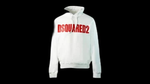 Dsquared2 New Dan Fit Large Logo Hoodie White