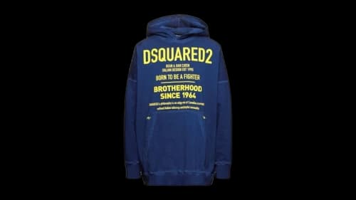 Dsquared2 Born To Be A Fighter Oversize Hoodie Blue