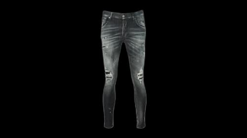 Dsquared2 Super Twinky Jean Paint Splash Destroyed Jeans Black