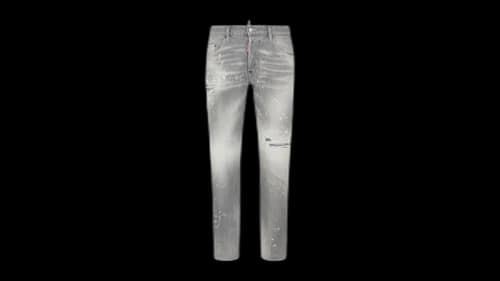 Dsquared2 Skater Jean Paint Splatter Light Wash Jeans Grey