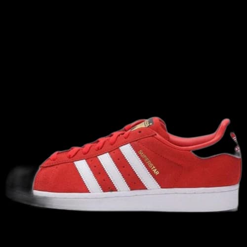 adidas Originals Superstar Suede Shoes 'Crystal White Red'