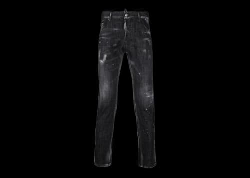 Dsquared2 Icon Wash Paint Splatter Skater Jeans Black