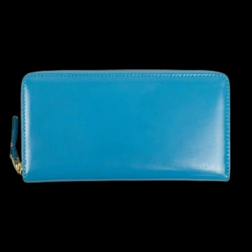 Comme des Garçons Leather Zip Around Wallet 'Blue'