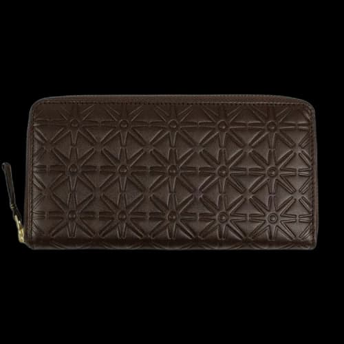 Comme des Garçons Leather Star Embossed Wallet 'Brown'