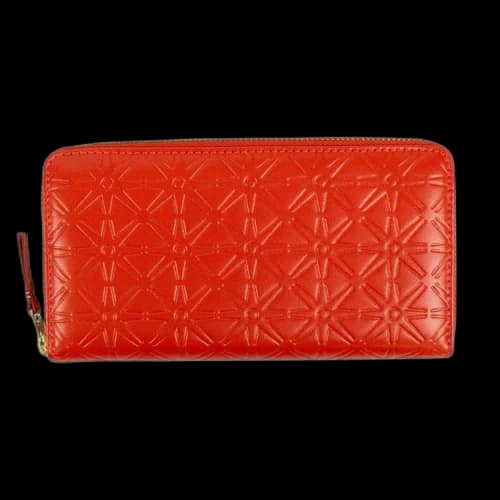 Comme des Garçons Leather Star Embossed Wallet 'Red'