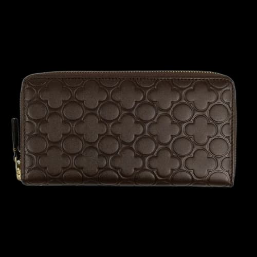 Comme des Garçons Leather Clover Embossed Wallet 'Brown'