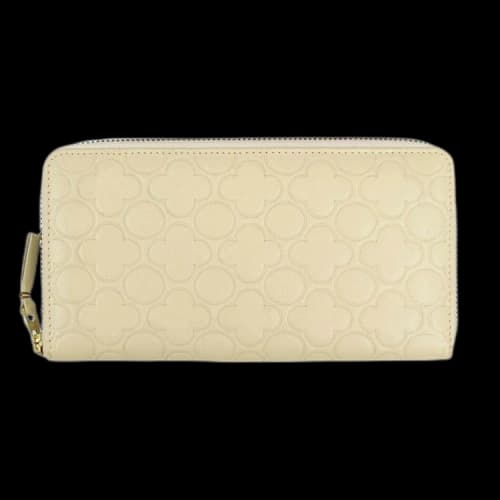 Comme des Garçons Leather Clover Embossed Wallet 'Ivory'