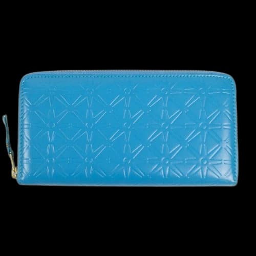 Comme des Garçons Leather Star Embossed Wallet 'Blue'