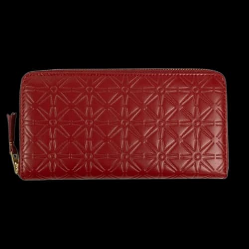 Comme des Garçons Leather Star Embossed Wallet 'Red'