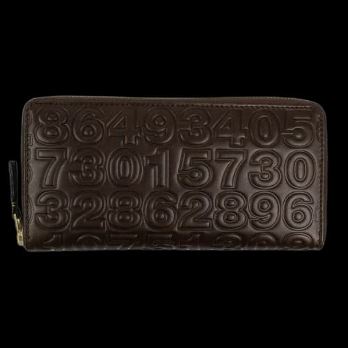 Comme des Garçons Leather Number Embossed Wallet 'Brown'