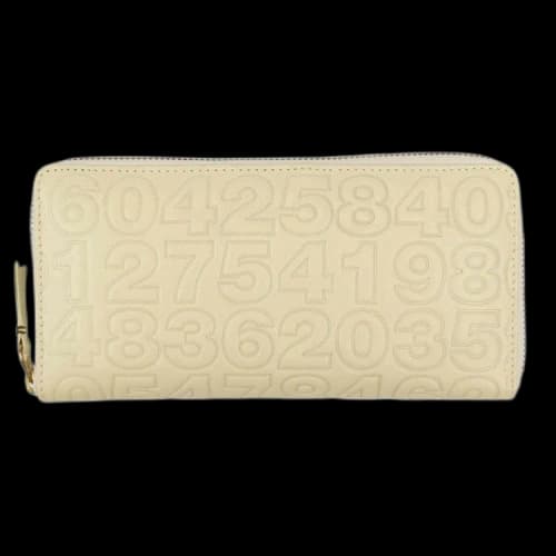 Comme des Garçons Leather Number Embossed Wallet 'Cream'
