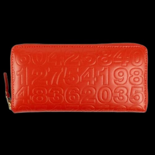 Comme des Garçons Leather Number Embossed Wallet 'Red'
