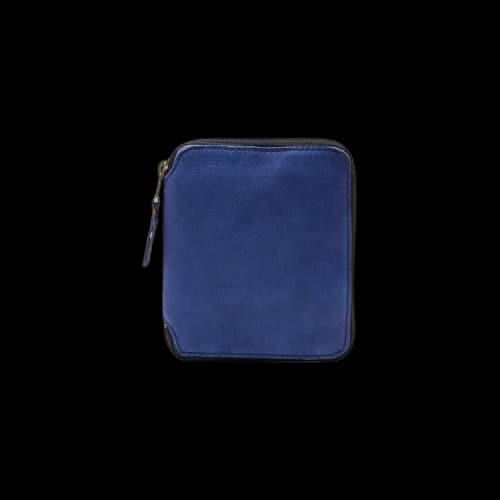 Comme des Garçons Wallet Washed Full Zip Around Wallet 'Navy'